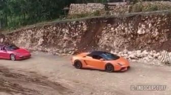 Lamborghini Nekat Terabas Jalur Berbatu di Gunungkidul, Warganet: Ngiluuu