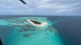 Foto Pulau Lantigiang dari udara di Kabupaten Kepulauan Selayar, Sulawesi Selatan, Rabu (3/2).  [Humas Pemprov Sulsel]
