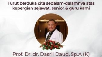 Ketua Ikatan Dokter Anak Indonesia Sulsel Meninggal Terpapar Covid-19