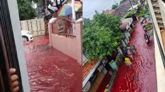 Viral Air Banjir di Pekalongan Berwarna Merah seperti Darah