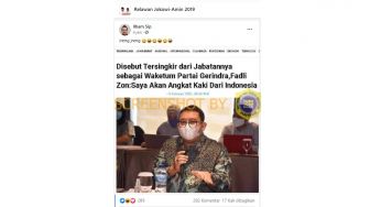 CEK FAKTA: Fadli Zon Keluar dari Indonesia jika Tersingkir dari Gerindra
