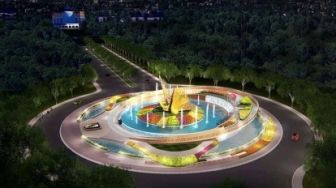 Perkantoran Tenayan Dipercantik Pakai Tugu Roda Terbang, Ini Penampaknnya!