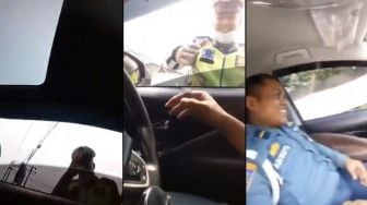 Viral, Ekspresi Polisi Ini Saat Berhentikan Mobil PM Buat Warganet Terhibur