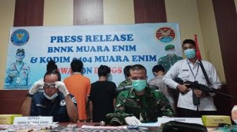 BNN bersama Kodim Muara Enim Amankan Sindikat Perdagangan Sabu