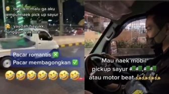 Jemput Cewek di Mal Pakai Mobil Pick Up, Aksi Pria Ini Jadi Sorotan