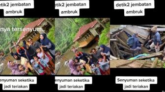 Detik-detik Jembatan Ambruk, Ending Foto Keluarga Ini Buat Netizen Gak Tega