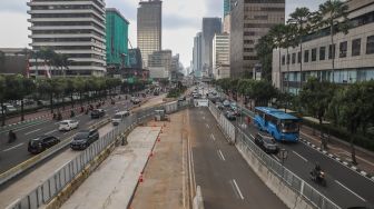 DKI Jakarta Rekayasa Lalu Lintas Jalan MH Thamrin karena Proyek MRT Fase 2