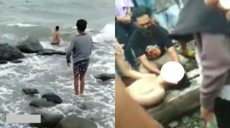 Heroik! Viral Aksi Pemuda Terjang Ombak Laut Demi Bantu Orang Tenggelam