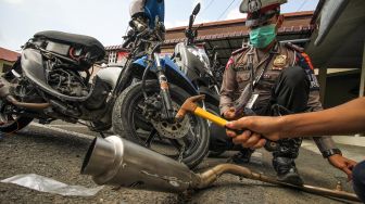 Pengendara dan Bengkel Jual Knalpot Bising di Bogor Diincar Polisi