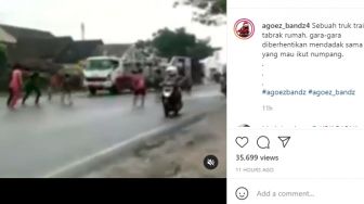 Aksi Prank Bocah Bikin Truk Tabrak Rumah di Jalan, Apes Nasib Sopirnya