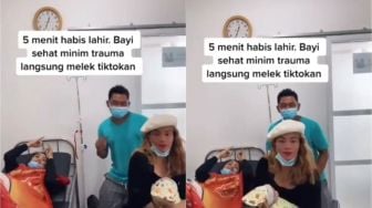 Viral Video Bayi Baru Lahir Langsung Diajak Joget TikTok, Publik Geram