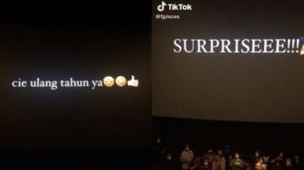 Kaget Dapat Kejutan Ulang Tahun di Bioskop, Cewek Ini Bikin Publik Iri