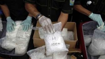7,7 Kilogram Narkoba Sabu dari Sembilan Tersangka Dimusnahkan Polda Sumsel