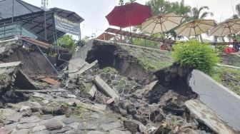 Tak Kuat Diguyur Hujan Deras, Talut Embung Tambakboyo Longsor