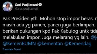 Impor Beras Jadi Polemik, Susi Pudjiastuti Mohon ke Jokowi untuk Hentikan