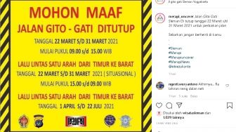 Mulai Besok Jalan Gito-Gati Ditutup 10 Hari, Warganet: Akhirnya!