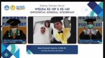 Lucu! Ibu Peserta Wisudawan Unsoed Ini Berkumis, Warganet: Mirip Iis Dahlia