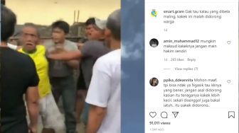 Bela Maling yang Dihakimi Massa, Kakek Ini Didorong Warga yang Emosi