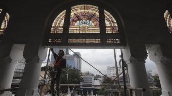 Intip Perbaikan Masjid Cut Meutia Jelang Bulan Suci Ramadhan