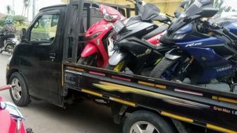 Polisi Sita Sembilan Motor Knalpot Bising di Bekasi