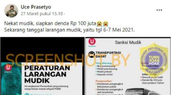 CEK FAKTA: Benarkah Mudik pada 6-7 Mei 2021 Didenda Rp 100 Juta?