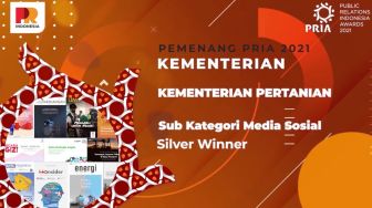 Kementan Raih Silver Winner Sub Kategori Media Sosial