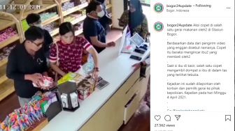 Aksi Copet di Gerai Makanan Oleh-Oleh Stasiun Bogor Terekam CCTV