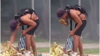 Tragis! Viral Video Turis Bule di Bali Mengais-ngais Makanan Sisa Sesajen