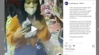 Viral Cewek Cantik Terciduk Maling HP Tak Sadar Terekam CCTV