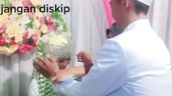 Ekspresi Mempelai Pria saat Pertama Cium Istri Bikin Publik Ikut Salting