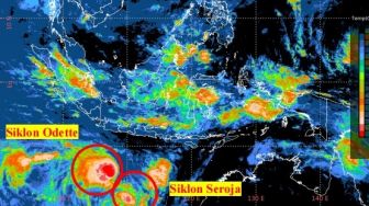 FOTO Satelit Siklon Tropis Seroja Belum Hilang, Muncul Siklon Tropis Odette Dekat Bali