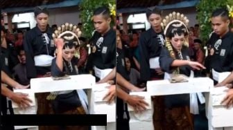 Pengantin Wanita Kuat Pecahkan Balok Pakai Siku, 'Suami Jangan Main-main'