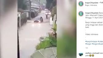 Viral, Jalan Menuju Puncak Bogor Banjir