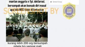 CEK FAKTA: Eks Anggota FPI Mau Bunuh Diri Massal Jika Rizieq Tak Dibebaskan