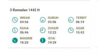 Jadwal Imsakiyah Denpasar Bali, 15 April 2021, 3 Ramadhan 1442 Hijriah