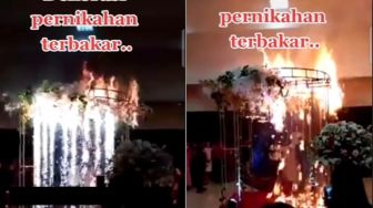 Viral Video Dekorasi Pernikahan Mendadak Terbakar, Publik: Sabotase Mantan?