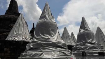 Ancaman Erupsi Merapi, Penutup Stupa Candi Borobudur Dipertahankan