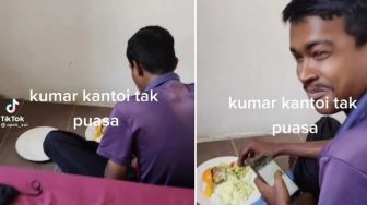 Pria India Ini Makan secara Diam-diam saat Temannya Puasa, Banjir Pujian