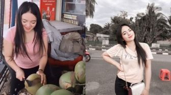 Viral Penjual Es Kelapa Muda Cantik, Reaksi Warganet Bikin Ngakak