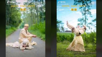 Viral Aksi Kocak Pasangan saat Prewedding, Sosok 'Istri' Sukses Bikin Kaget
