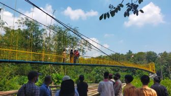 Alhamdulillah, Jembatan Gantung Indiana Jones Lebak Rampung Dibangun