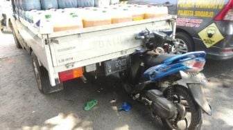 Duhh! Motor Tabrak Pikap di Sidoarjo, Bocah 8 Tahun Tewas