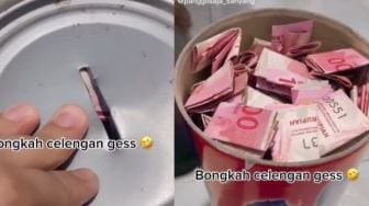 Viral Wanita Pamer Bongkar Isi Celengan, Lihat Uangnya Bikin Minder