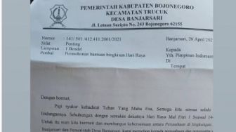 Alasan Kades Bojonegoro 'Malak Resmi' Lewat Surat Minta THR ke Pengusaha