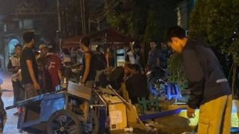 Diduga Mabuk, Pengendara Motor Tabrak Pedagang Susu Jahe di Cibinong Bogor