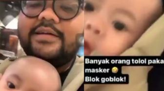 Ditangkap! Bapak Gendong Anak Hina Orang Pakai Masker Tolol