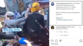 Viral Pengendara Motor Adu Jotos di Jalanan Kota Bandung