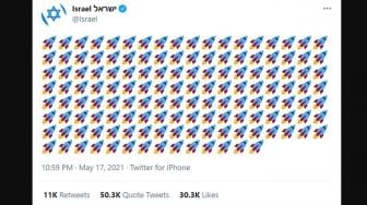 Dikecam, Twitter Pemerintah Israel Unggah Emoji Ratusan Roket