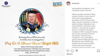 Rektor IPB University Periode 2002-2007 Prof Ahmad Ansori Meninggal Dunia