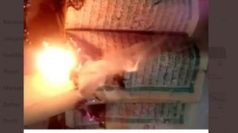 Viral, Cewek Bakar Al-Qur'an Rayakan Warga Gaza Tewas Diserang Israel